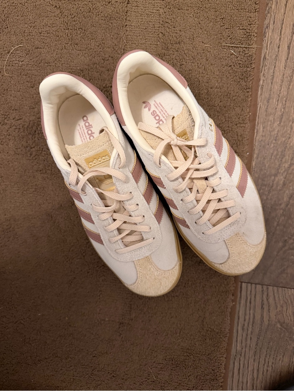 adidas Women’s Pink and Cream Retro Runner Sneakers